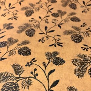 Brown Black Floral Vintage Wallpaper Nature Pine Cones Berries FD58520