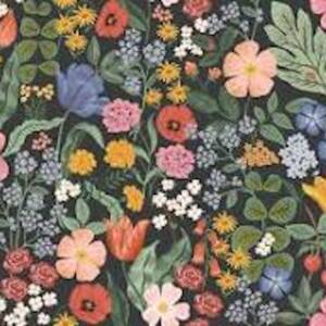 Rifle Blossom Floral Wallpaper Black Green Blue Red RF7491
