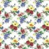 vintage wallpaper strawberries grapes floral, red, green white, yellow