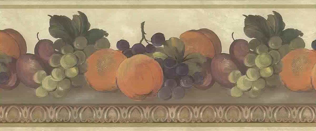 Fruit Vintage Wallpaper Border Kitchen Cream 750-8113 FREE Ship - Image 2
