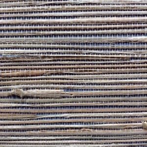 Wallpaper Natural Grasscloth Blue Beige 2661-13 Double Rolls