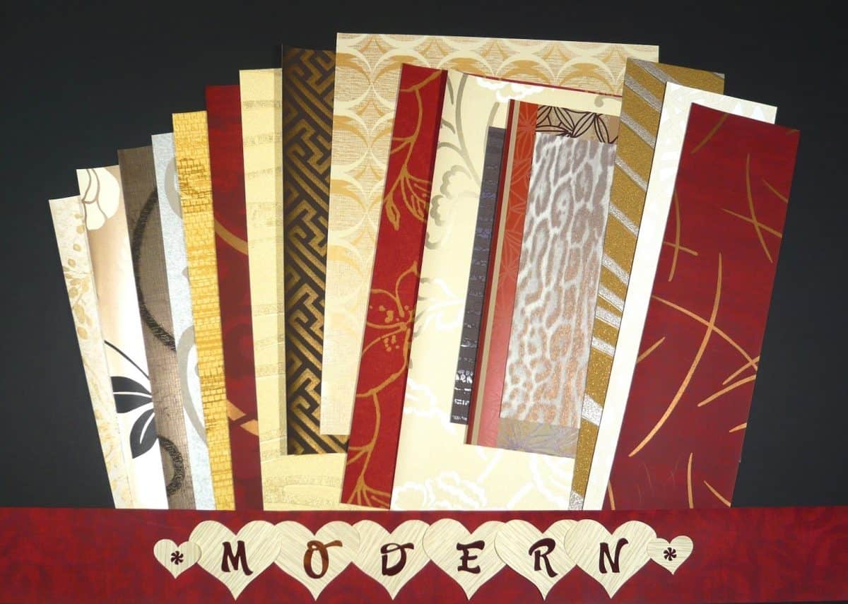 modern wallpaper crafts Pak, contemporary, mid-century, samples, crafts, scrapbooking