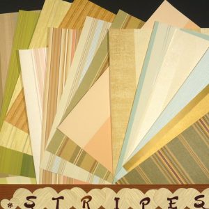 STRIPED Wallpaper Crafts Pak Scrapbooking Paper 17 Sheets FREE Ship