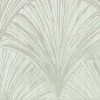 Fans vintage wallpaper, gray, greige taupe, dining room, bedroom, study, modern, contemporary
