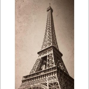 Mural Eiffel Tower Paris Sepia Tone 4.5′ x 9′ 3 Panel RS72500M