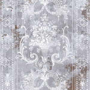 Mural Gray Damask Grisaille 6′ x 9′ Sepia 4 Panels 72300M-RS