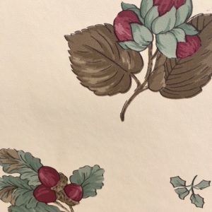 Berries Vintage Wallpaper Cream Green Red Gray Kitchen 709-5712 D/Rs