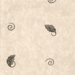 Vintage Wallpaper Leaf Kitchen Faux Finish Gray Beige 105141 D/Rs