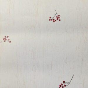 Red Berries Vintage Wallpaper Faux Wood Country FK3812 Americana