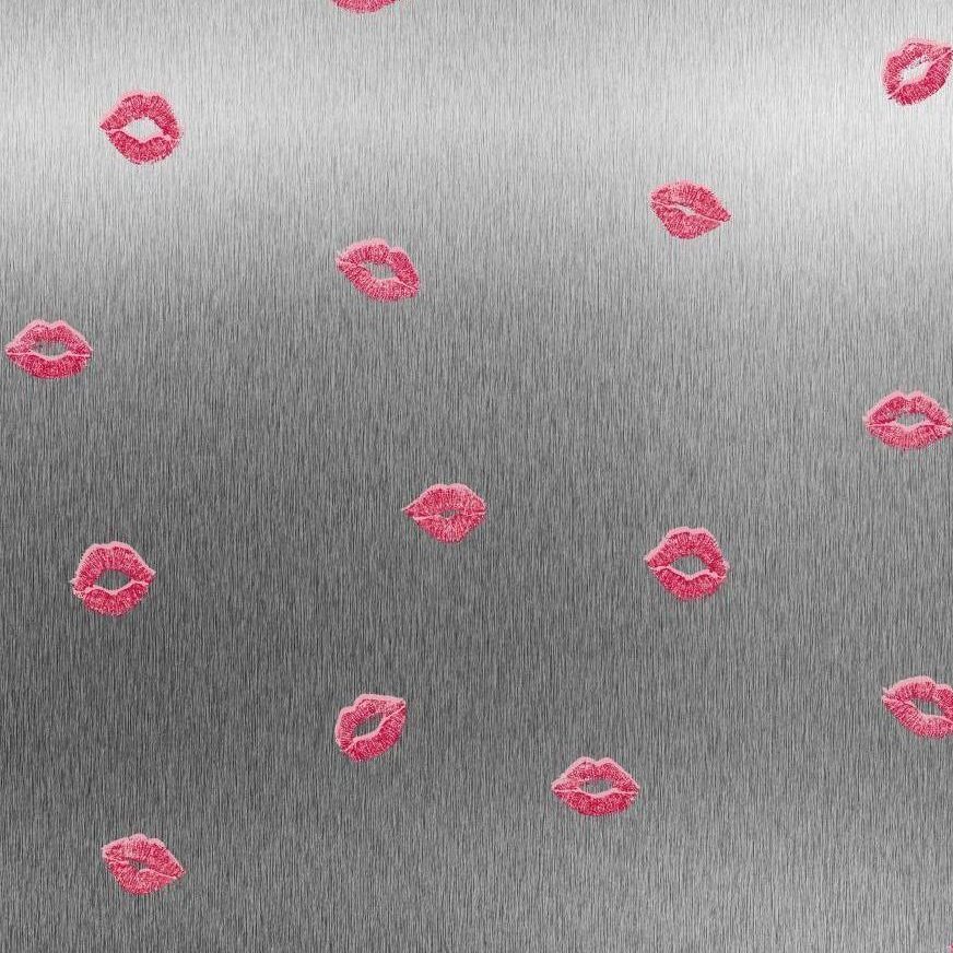 Silver Mylar Pink Lips Wallpaper Risky Business RB4327