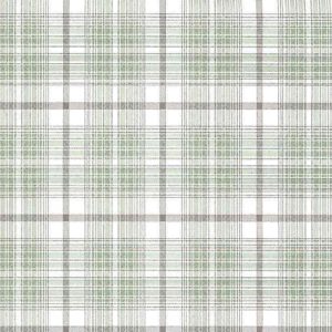 Plaid Wallpaper Brown Green Cream Cottage Kitchen WV7322 D/Rs