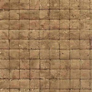Wallpaper-Brown-Check-Tile-Squares-Faux Finish FE7033 D/Rs