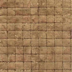 Wallpaper-Brown-Check-Tile-Squares-Faux Finish FE7033 D/Rs