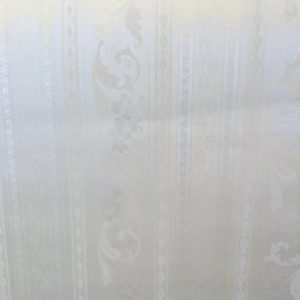 Wallpaper Floral Satin Stripe Scrolls White on White UK51111 D/Rs
