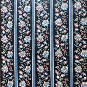 Black Paisley Striped Vintage Wallpaper Pink Blue GI2031 40 Feet