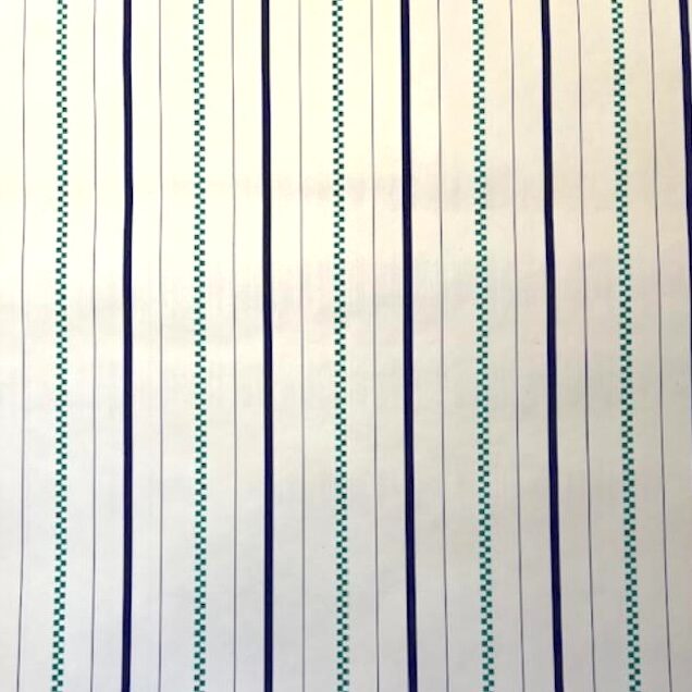 Blue Green Stripe Vintage Wallpaper Off-White 289-1764 Double Rolls