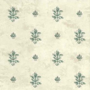 Vintage Wallpaper Fleur de Lys Green Textured 117164 Double Rolls