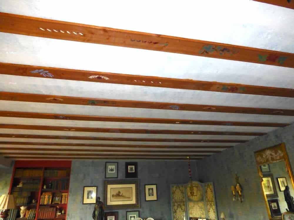 Painted ceiling beams in Venice Italy
