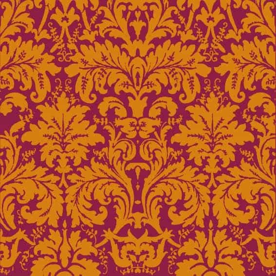 Radiant Orchid Damask Vintage Wallpaper