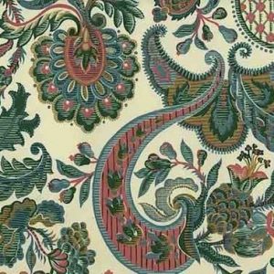 Waverly Jacobean Vintage Wallpaper Paisley Green Pink 555482 D/Rs