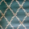 Ribbon Vintage Wallpaper in Dark Green & Creamy Beige