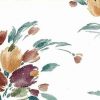 Vintage Tulip Bouquet Wallpaper in Off-white, Pumpkin, Eggplant, & Teal
