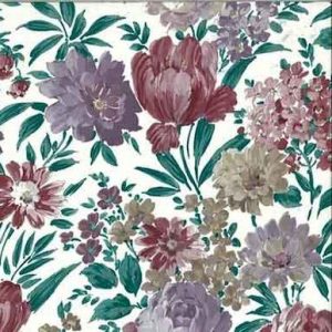 Lush Floral Vintage Wallpaper Lavender Green Red 17923 D/Rs