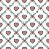 Hearts Vintage Wallpaper with Diamond Shaped floral vines