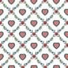 Hearts Vintage Wallpaper with Diamond Shaped floral vines