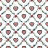 Hearts Vintage Wallpaper with Diamond Shaped floral vines