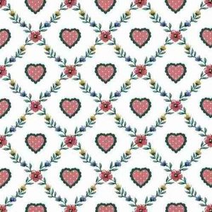 Hearts Vintage Wallpaper Kitchen Pink Blue Green MMC359 D/Rs