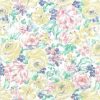 Vintage Shand Kydd Floral Wallpaper in yellow, pink, green & blue pastels