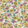 Sunflowers Vintage Wallpaper in yellow, pink, green, & orange