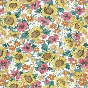 Sunflowers Vintage Wallpaper Yellow Floral Kitchen Green TM 2022 D/Rs