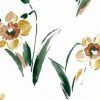 Daffodils Vintage Wallpaper in Yellow, Orange, Green & White