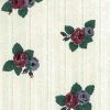 Floral Striped Vintage Wallpaper in Maroon, Blue, Green, Pink & White