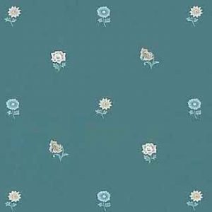 Country Floral Vintage Wallpaper Sage Green Blue Rose TH116 D/Rs