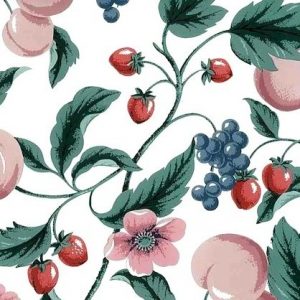 Vintage Waverly Peaches Wallpaper Kitchen Pink Floral 558130 D/Rs