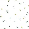 Squash Seeds Vintage Wallpaper in Green, Yellow, & Off-White