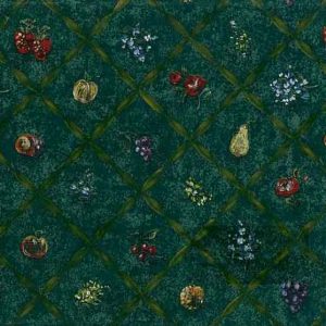 Vintage Fruit Lattice Wallpaper Kitchen Green Yellow FK11409 D/Rs