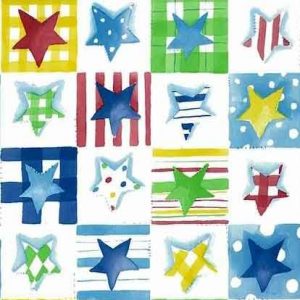 Stars Vintage Wallpaper Primary Colors Kids Children GR60009 D/Rs