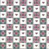 Heart Quilt Vintage Wallpaper in Pink & Teal