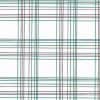 Vintage Green Red Plaid Wallpaper on White