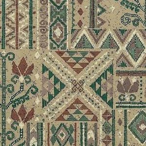Vintage Southwestern Wallpaper Geometric Taupe Green 30609 D/Rs