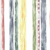 Primary Striped Vintage Wallpaper with Watercolor Look
