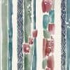 Chevron striped vintage Wallpaper in Blues & Greens