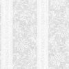 Vintage Carey Lind Striped Wallpaper in a Silver Paisley Floral Design