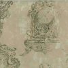 Designer Ronald Redding Clock Vintage Wallpaper in Taupe & Gold