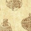 Pottery Vintage Wallpaper in taupe & brown with stucco texture